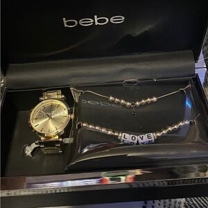 Bebe watch and bracelet set